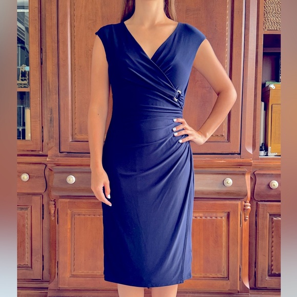 Ralph Lauren Deep Blue Midi Dress - Picture 1 of 3